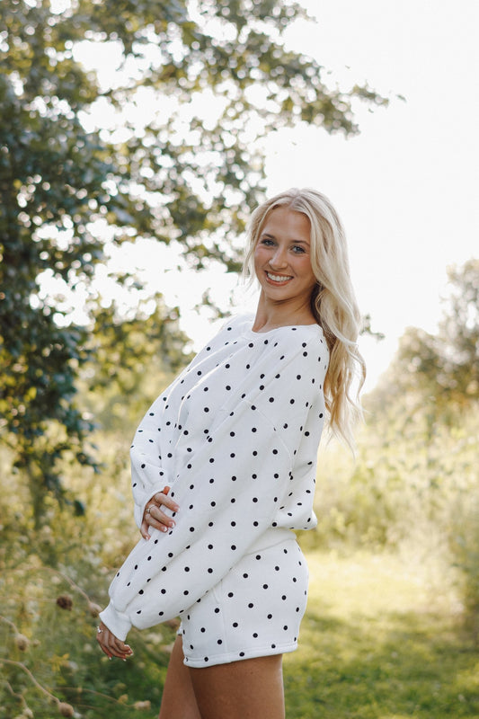 White Polka Dot Crewneck