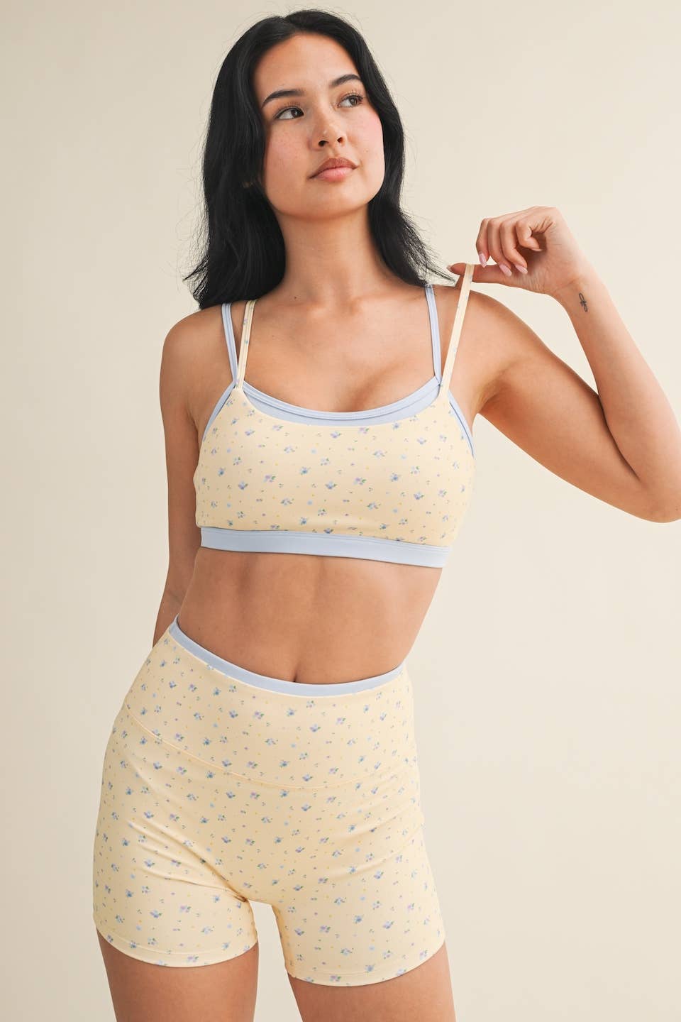 Ditsy Print Sports Bra