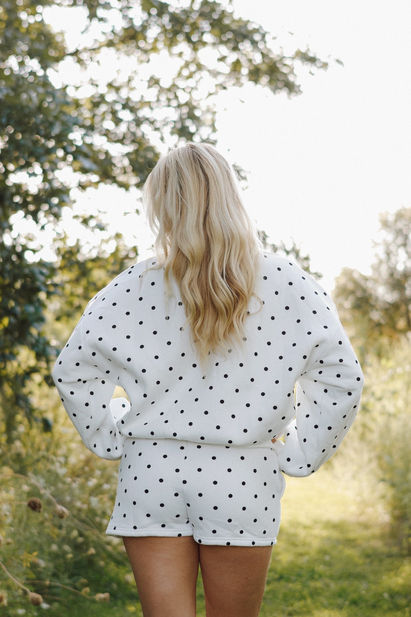 White Polka Dot Crewneck