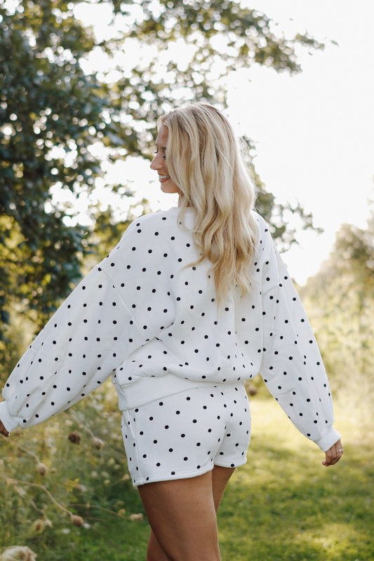 White Polka Dot Crewneck
