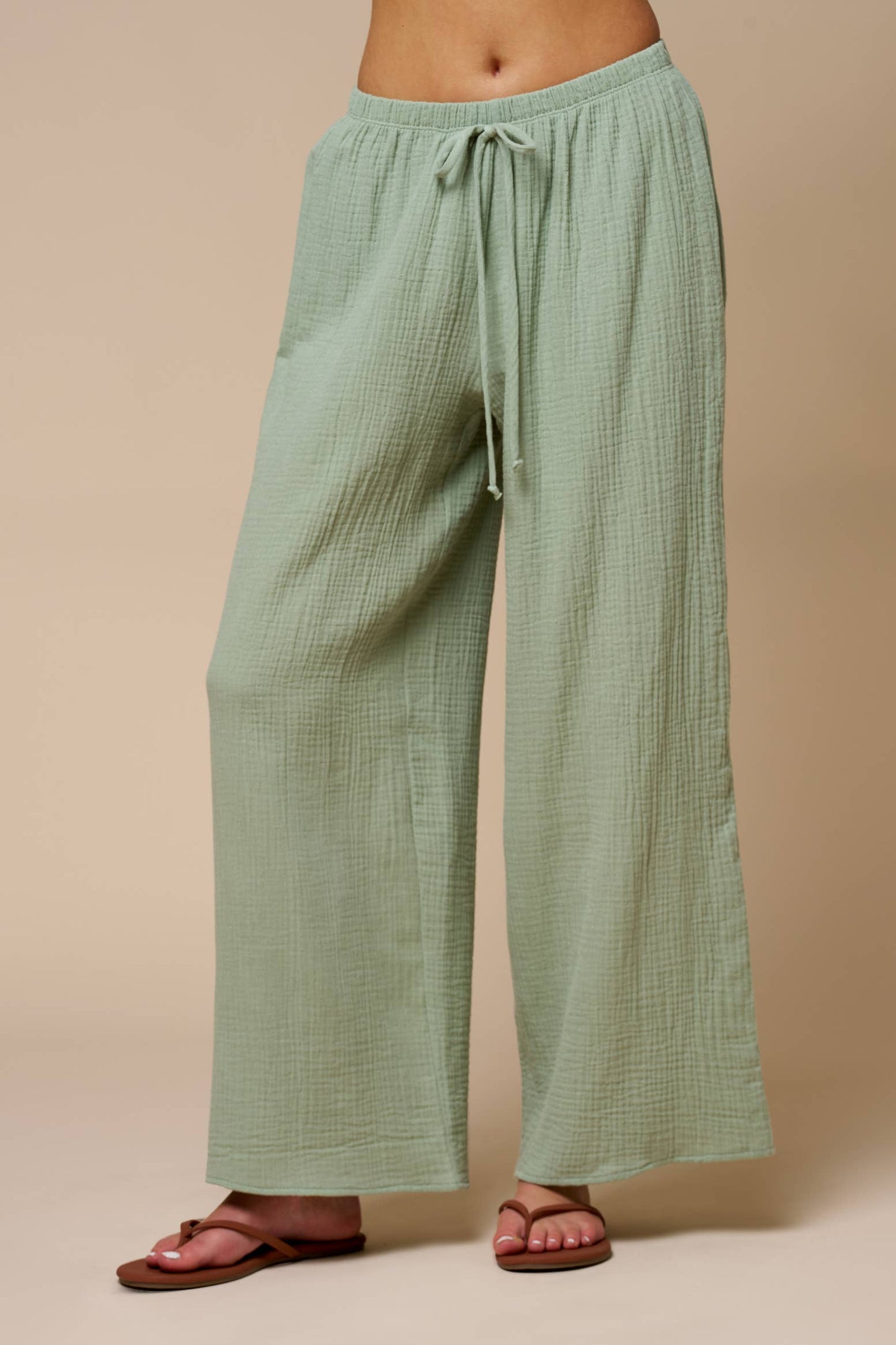 Cotton Gauze Palazzo Pants
