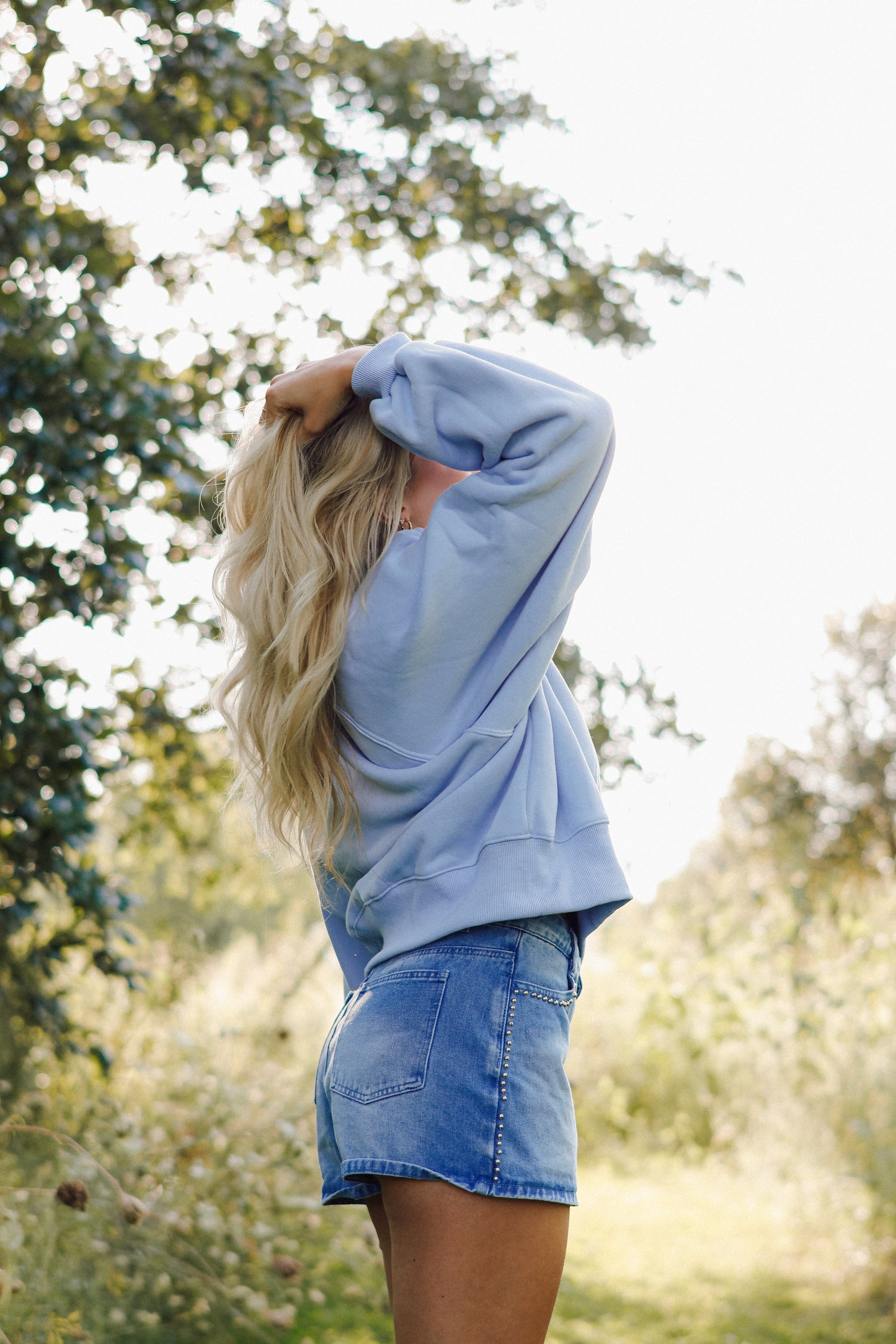 Blue Snap Crewneck