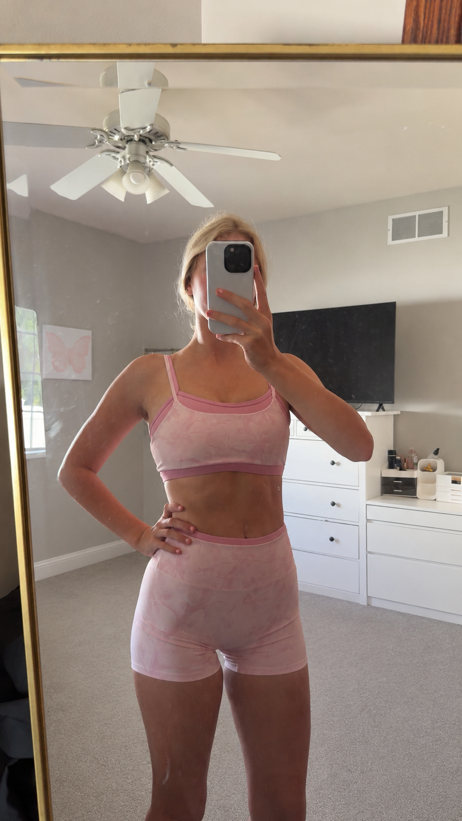 Pink Camo Sports Bra (Double-Layered)
