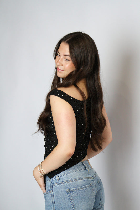 Polka Dot Asymmetrical Top