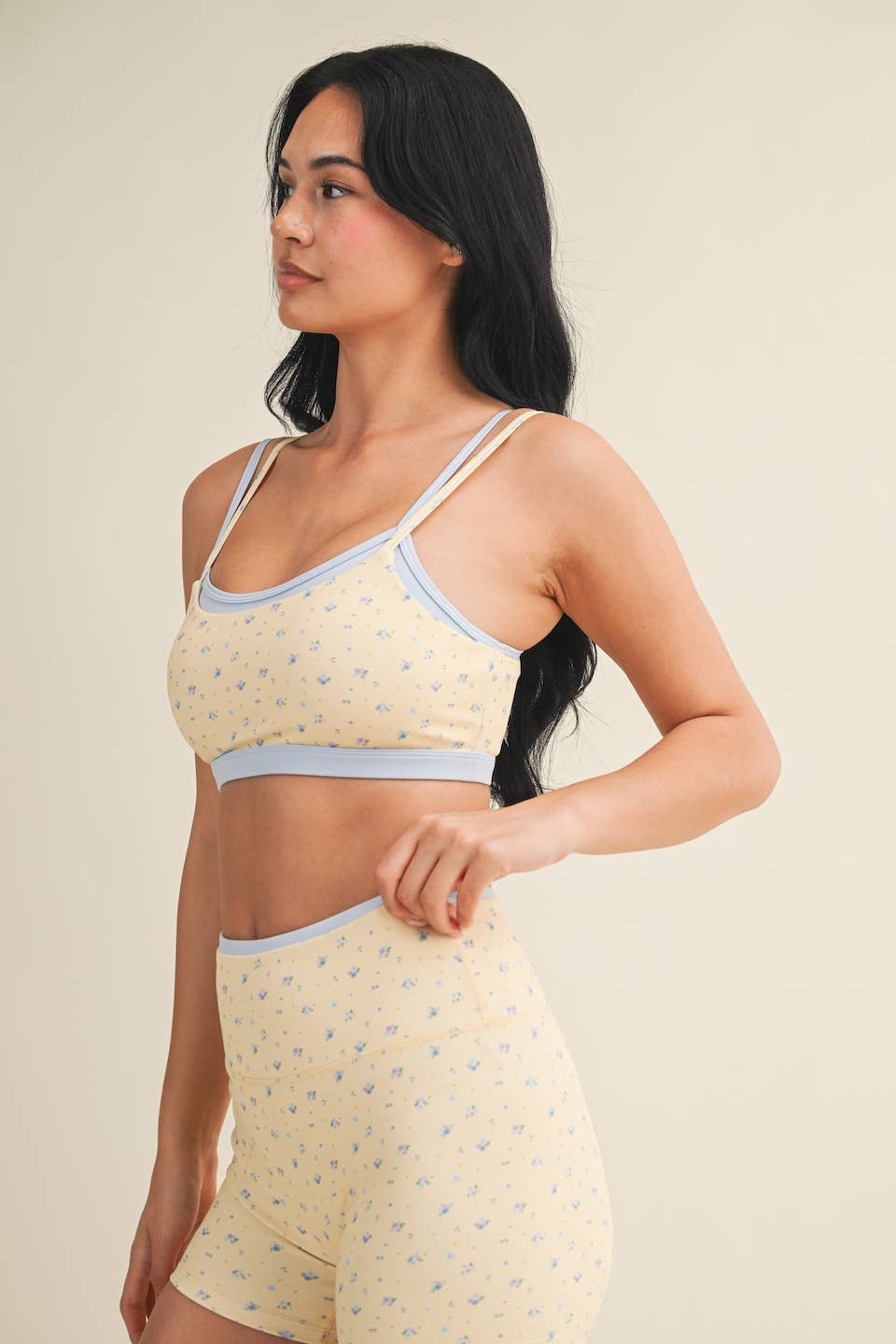 Ditsy Print Sports Bra